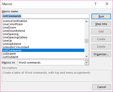 keyboard shortcuts for microsoft word